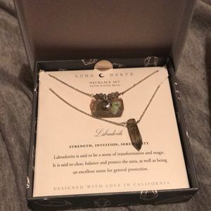 2Genuine stone necklaces